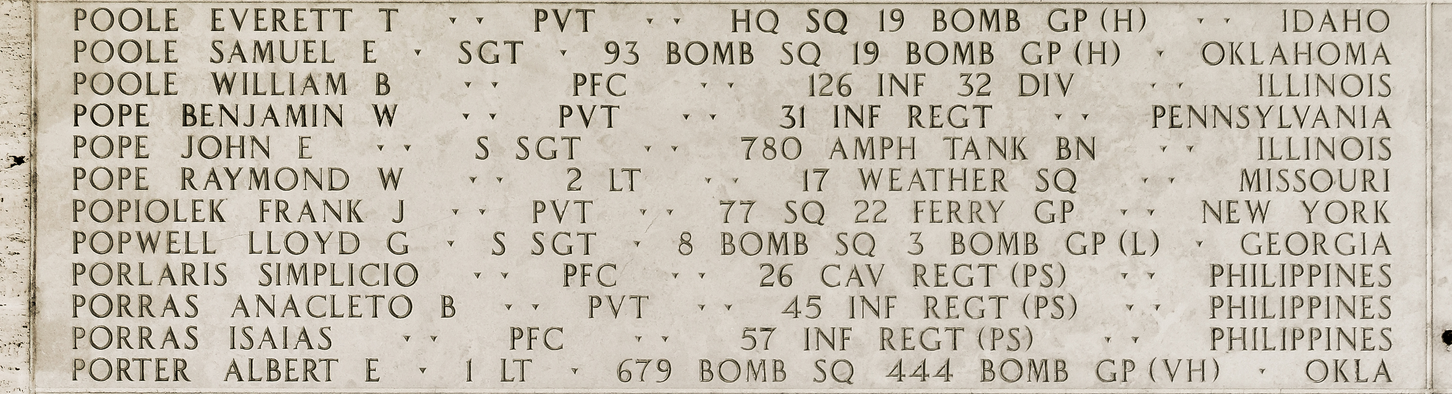 Everett T. Poole, Private